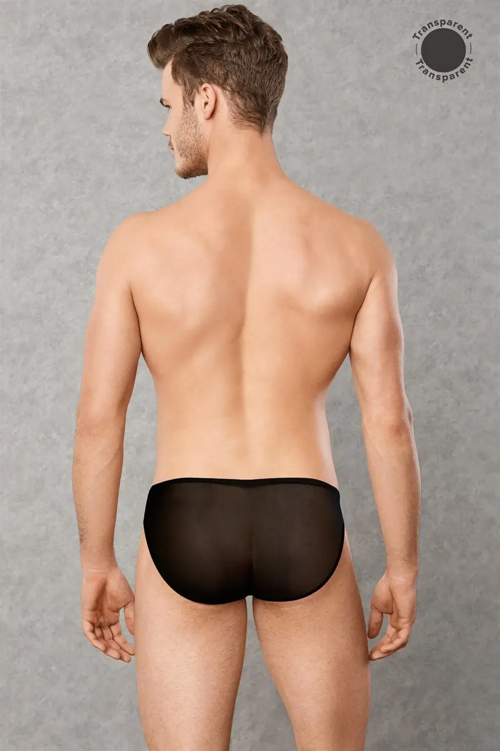 Doreanse 1321 Men's Sheer See-Through Bikini in Black - Back View | Buy Online at Cheeky Craic