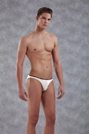 Doreanse 1395 Men's Micro Bikini Briefs in White - Front View | Buy Online at Cheeky Craic