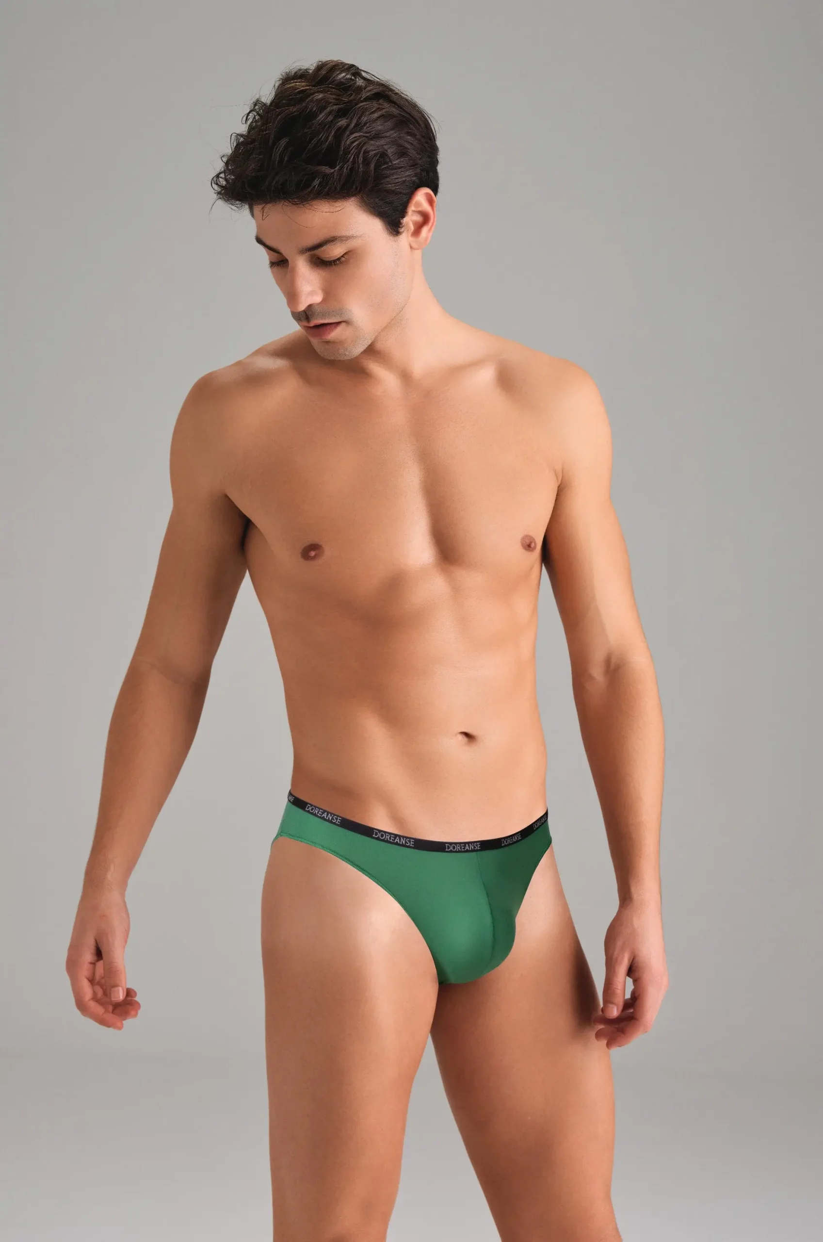 Doreanse 1395 Men's Micro Bikini Briefs in Forest - Front View | Buy Online at Cheeky Craic