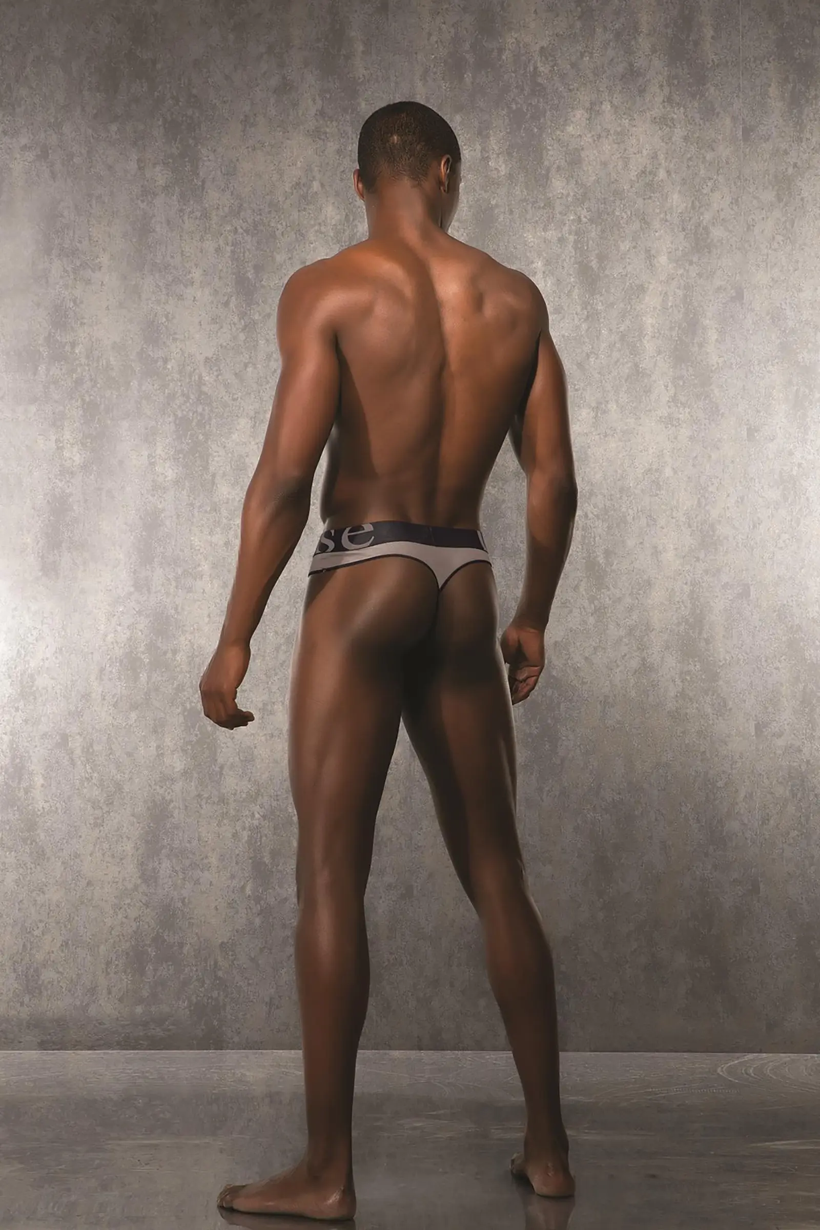 Doreanse 1250 Men's Logo Thong Underwear in Grey - Back View | Buy Online at Cheeky Craic
