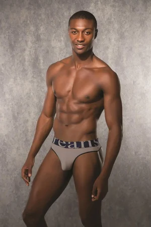 Doreanse 1250 Men's Logo Thong Underwear in Grey - Front View | Buy Online at Cheeky Craic