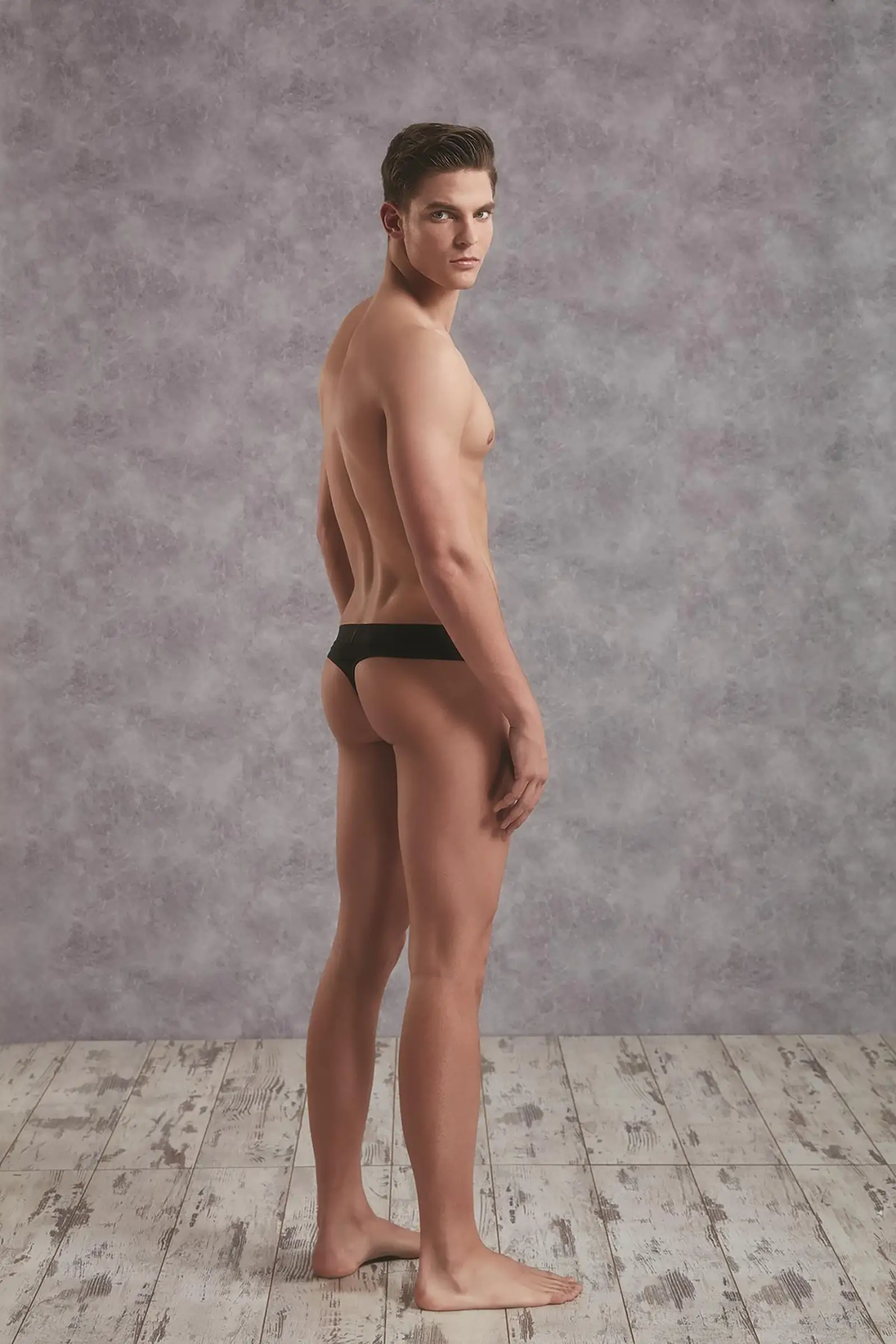 Doreanse 1252 Men's Lace Thong in Black - Back View | Buy Online at Cheeky Craic