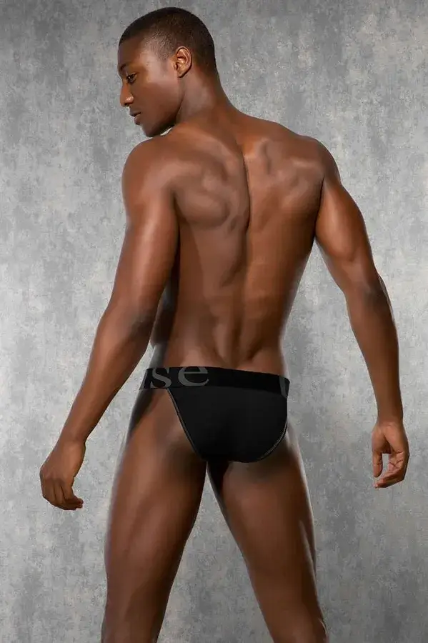 Doreanse 1313 men's tanga briefs black – back view | Buy at Cheeky Craic