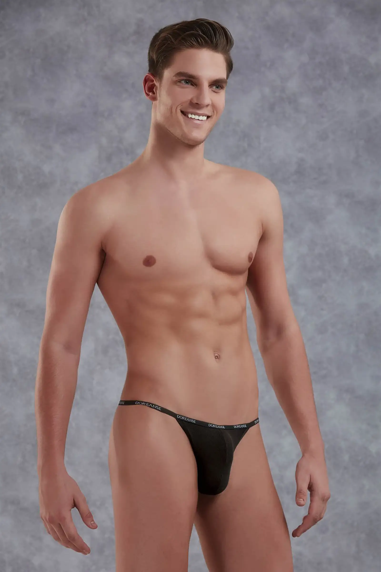 Doreanse 1330 Micro Modal Eco Thong in Black - Front View | Buy Online at Cheeky Craic