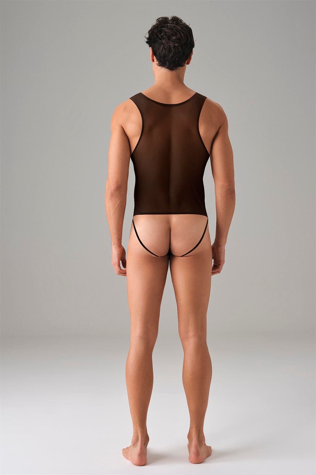 Doreanse 3013 men's sheer thong bodysuit — back view | Buy at Cheeky Craic