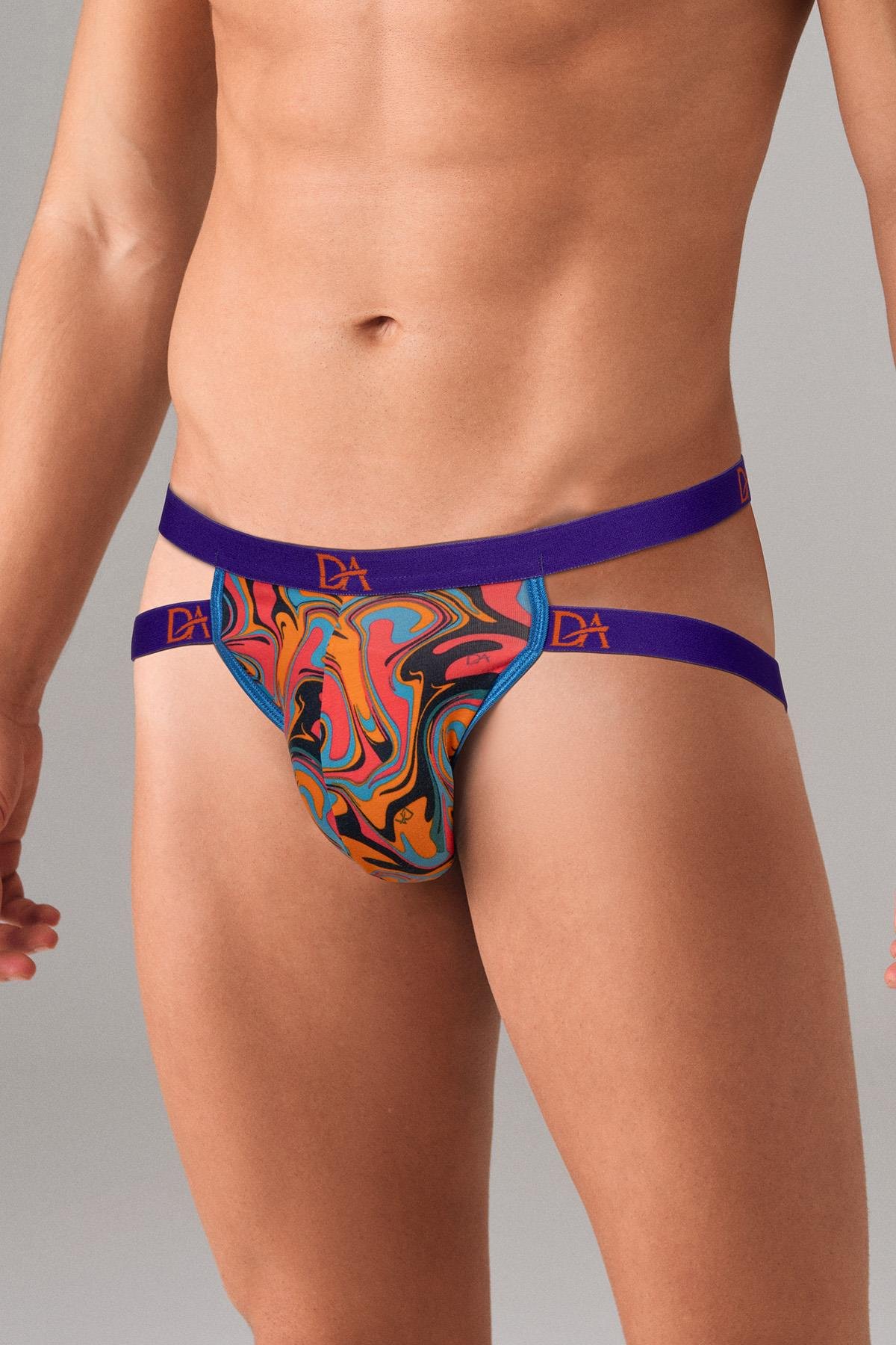 doreanse-1092-mens-psychedelic-swirl-jockstrap-front-view