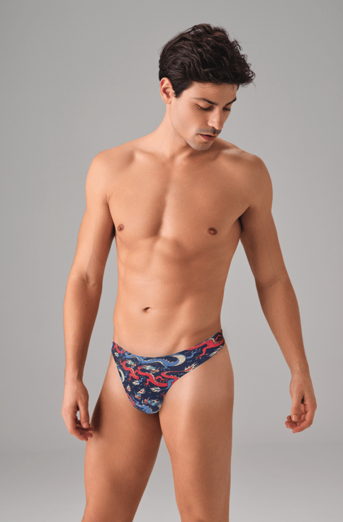 Doreanse 1200 men's string thong – front view printed design