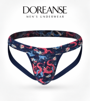Doreanse 1026 men’s dragon print jockstrap underwear front view